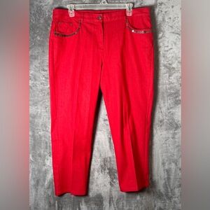 Ruby Rd. Red Straight Leg Jeans with Sequin Accents